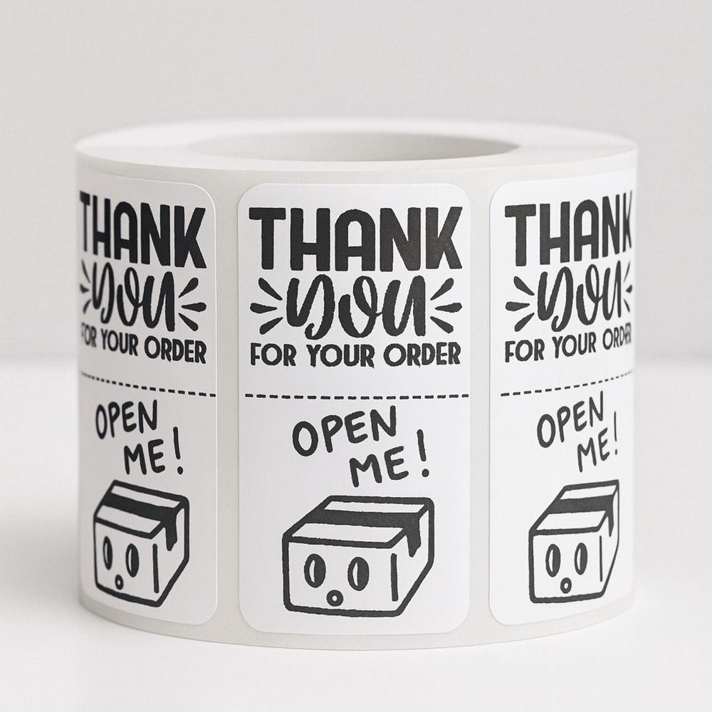 Set of 100 - Thank you / Open Me Seal Adhesive Packaging Label Stickers 2in​​​